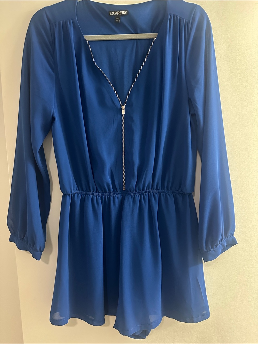 Express Zip-Front Long Sleeve Romper